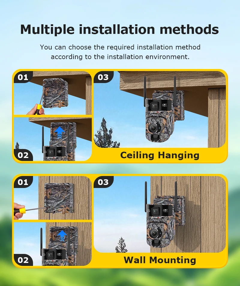 6K 12MP 4G Solar Hunting Trail Camera 60X ZOOM Wireless Outdoor Wildlife Camera