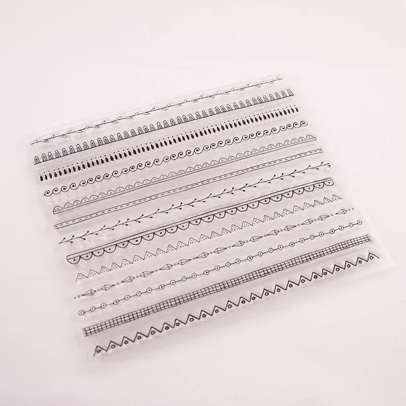 Stripes Clear Stamp Transparent Silicone DIY Stamp Seal Sheet for Scrapbooking Making Album Photo Handmade Decoration