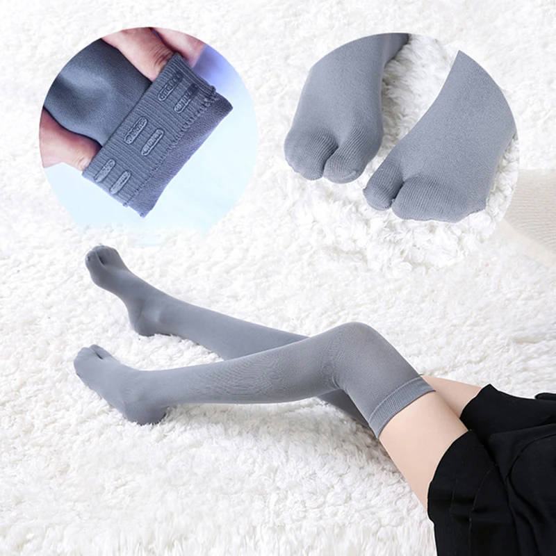 1 Pair Tabi Sports Stockings Women Nylon Compression Tight Long Socks Over Knee High 2-toe Stocking Female Us 5-7.5 Wholesale