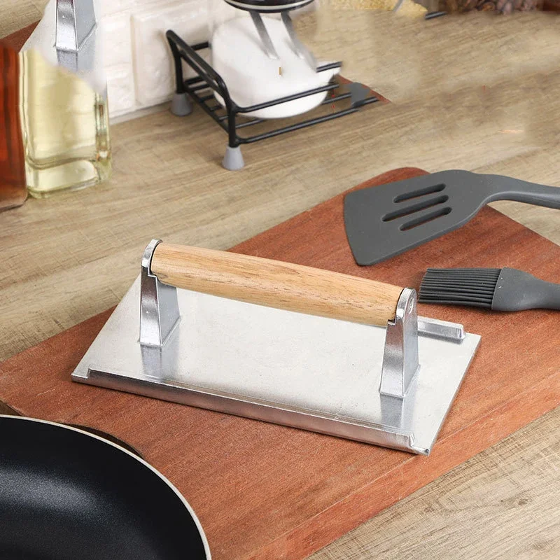 Stainless Steel Grill Press Grilling Tools Rectangular Bacon Press Steak Grill Weight Burger Shaper Patty Sandwich