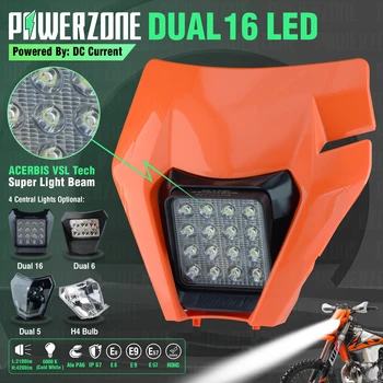 POWERZONE 오토바이 LED 전조등, 2014-23 KTM 전조등, EXC XCF SX F SMR 엔듀로 더트 바이크, 모토크로스 슈퍼모토