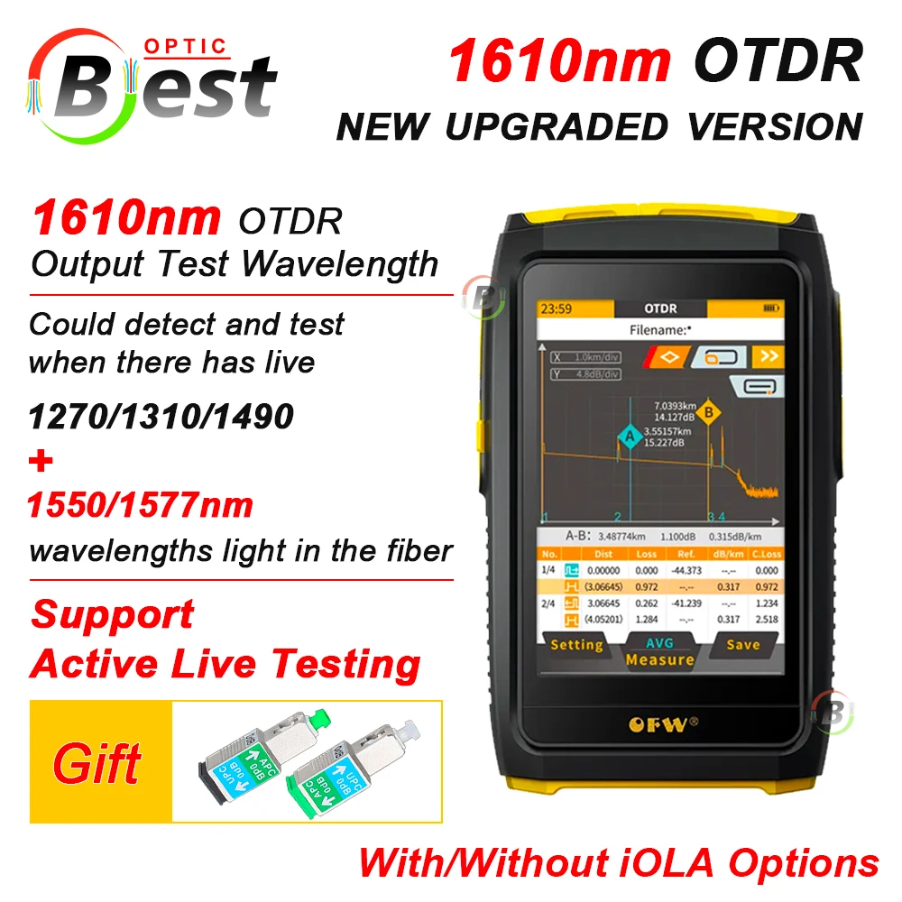 Free Shipping OFW Mini OTDR Active Live Fiber Tester 1610nm 20dB Optical Reflector Reflectometer Touch Screen OPM VFL Event Map free live minivinyl 1 cd