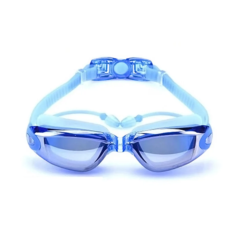 Premium Waterproof Fog-Proof Swim Goggles - Cool Silver Plated Racing Design