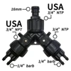 WUJIE Tap Adapter 2-Way 4-Way Splitter Connector EURO USA 3/4'' to 1/4'' Pipe for Garden Watering Hose Drip Irrigation System 3
