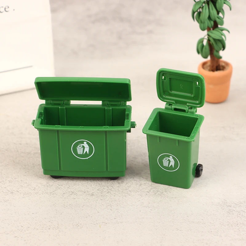 1Set 1:12 Dollhouse Miniature Trash Can Toy Mini Sanitation Trash thumbnail 4