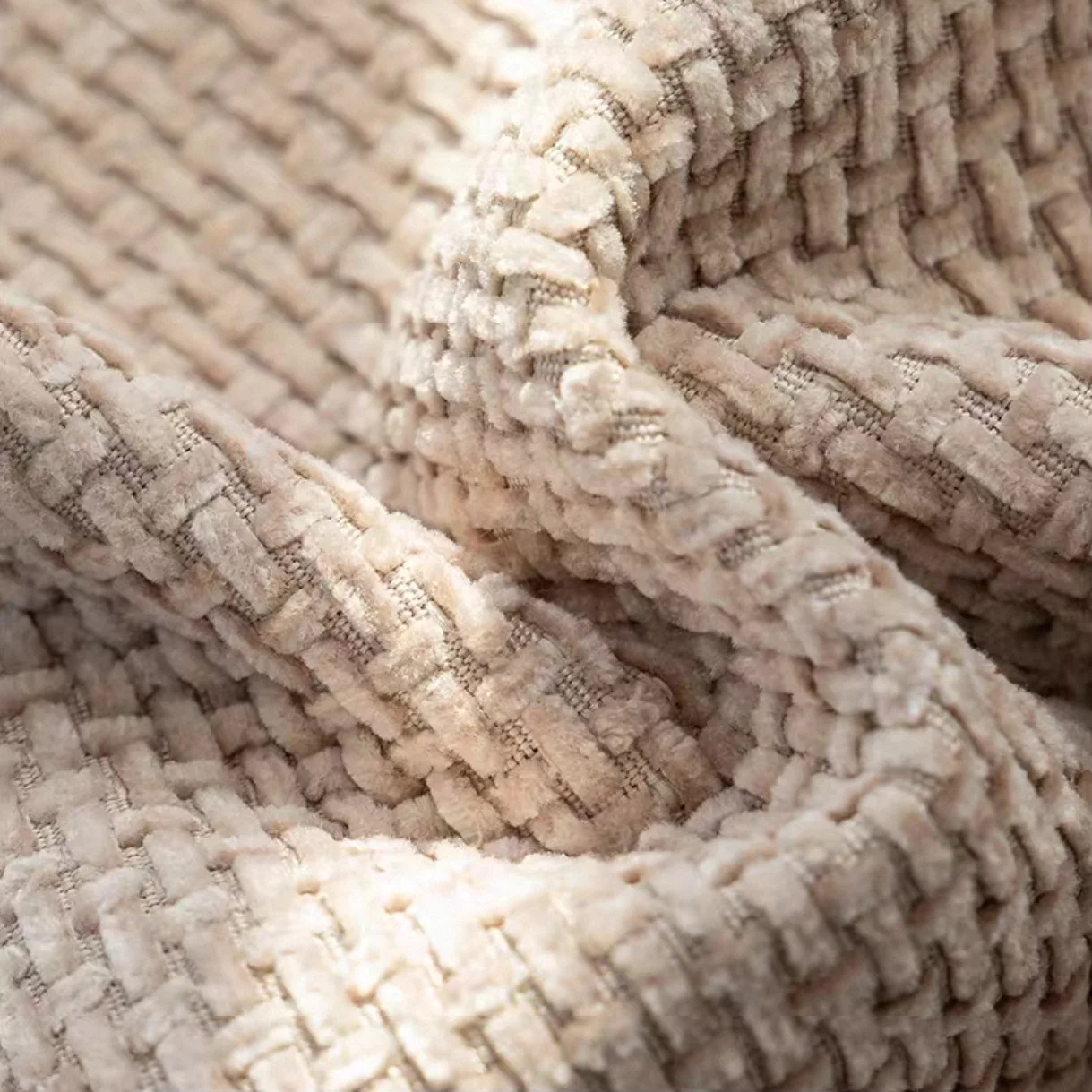 Minimalist Solid Weaving Jacquard Sofa Cover Image 2