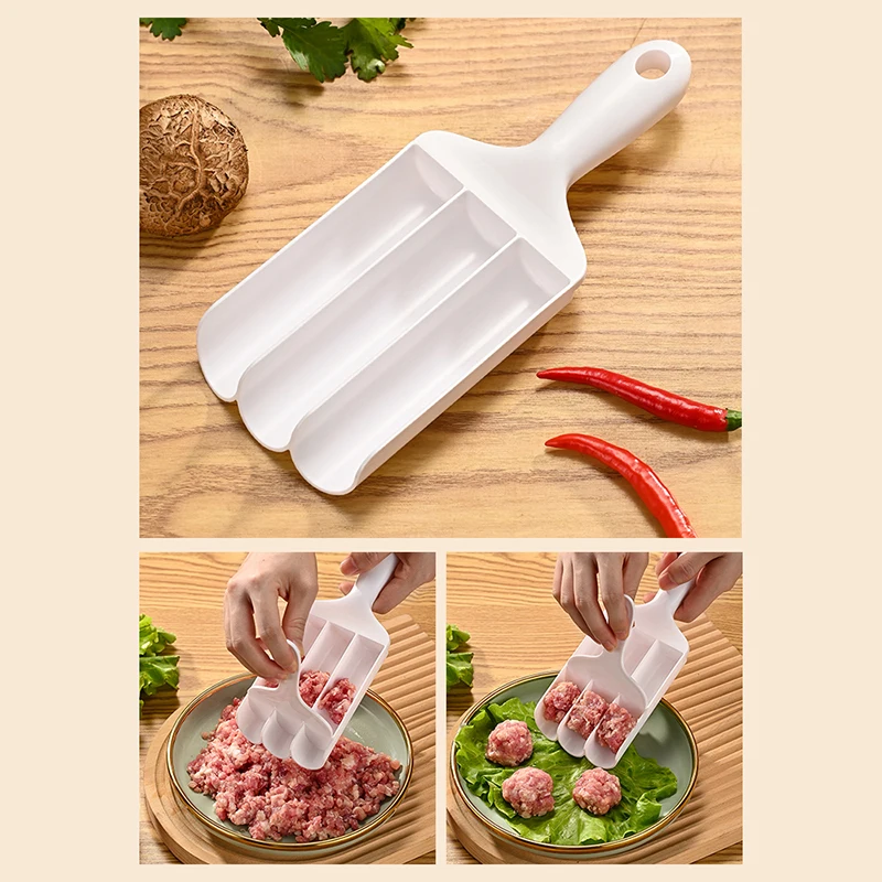 Meatball Maker Upgraded Pushing Non Stick Stuffed Meat Ball Shaping Cooking Scoop Food-grade PP Material Kitchen Supplies