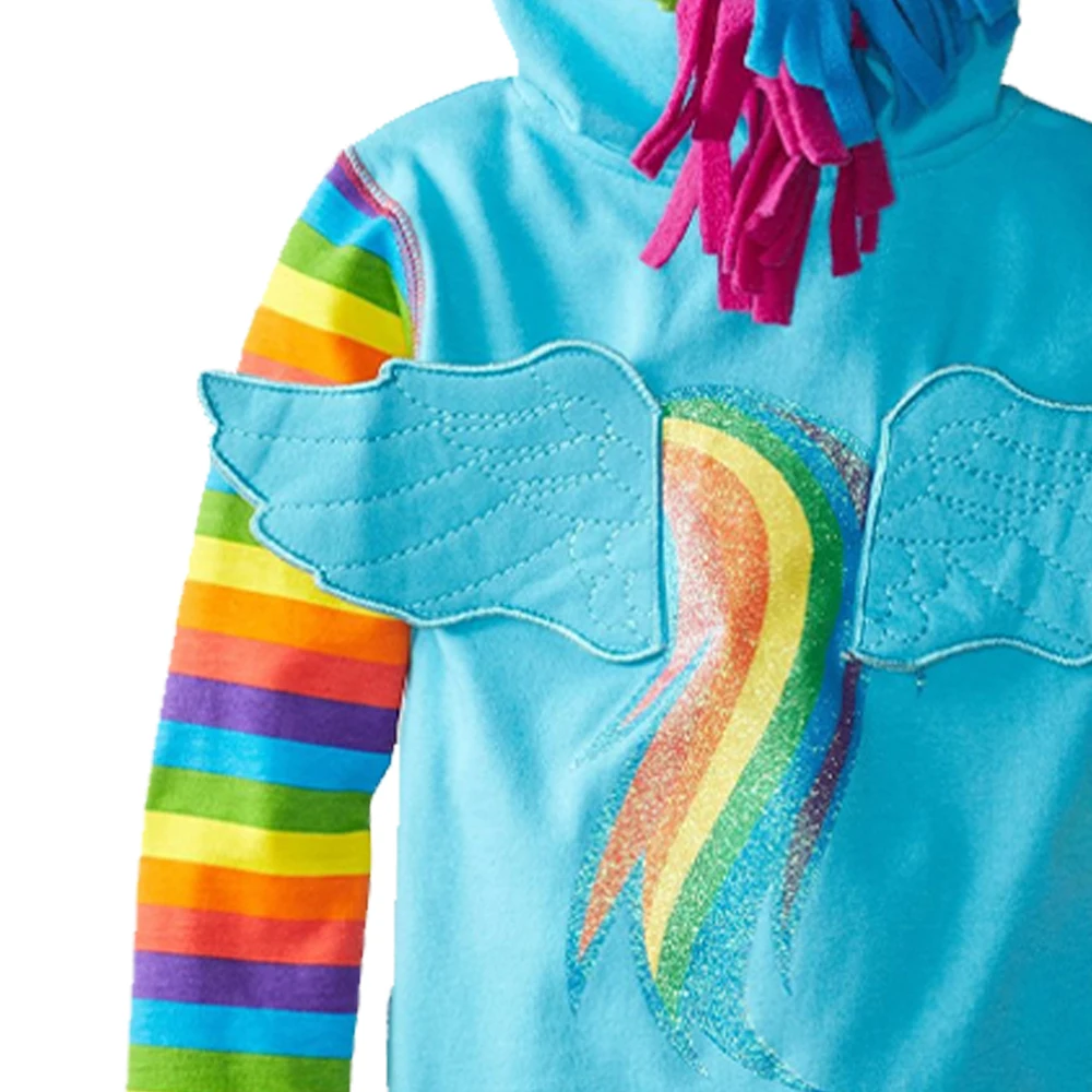 Spring Baby Boys Girls Cartoon Little horse Rainbow Hoodies Jacket Kids Sweatshirt Children Hooded Outerwear 1-6 Years