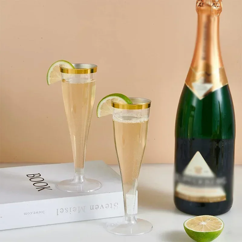 5Oz Clear Plastic Champagne Flutes Disposable Sparkling Bar Cups Toasting Wedding Party Wine Cup 25pcs plastic cups plastic champagne flutes