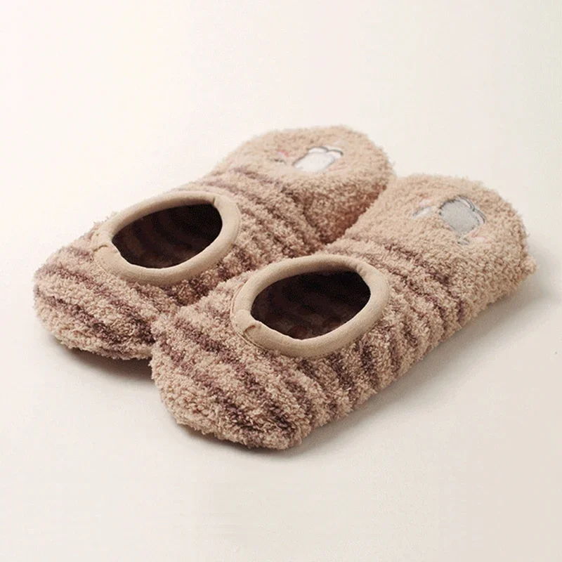 Cute Cartoon Women Girls Fluffy Bed Socks Xmas Gift Anti slip Winter Thick Warm Slipper Coral Fleece Socks Indoor Floor Hosiery 5