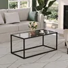 Glass Coffee Table Modern Coffee Tables Simple Rectangular Center Table with Open Space for Living Room Home Office 4