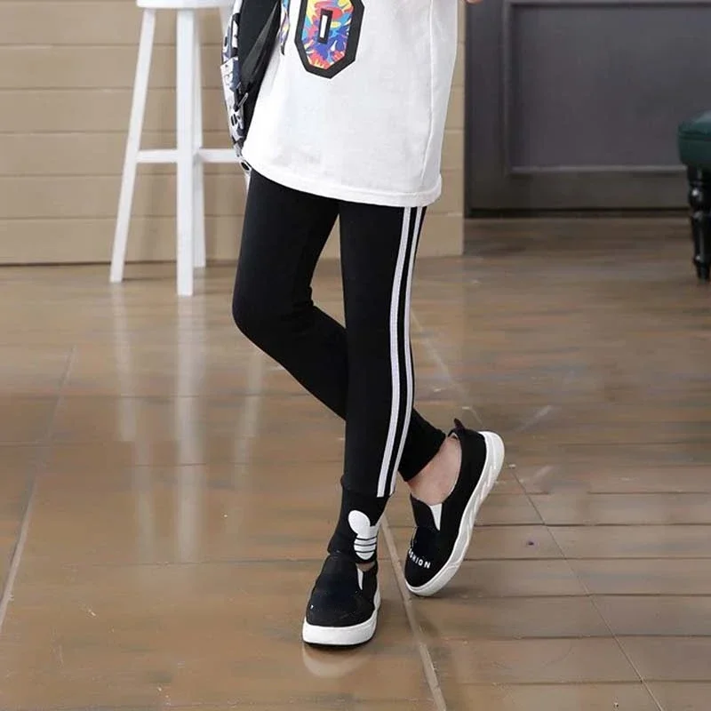 girls pants girls trousers kids pants Spring Autumn Cotton Girls Leggings Vertical Stripe Toddler Kids Sport Pants For 3-9Years