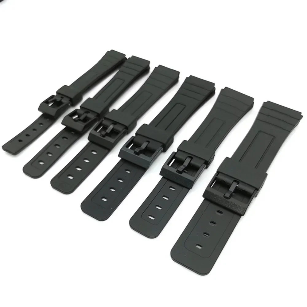 Universal Black Resin Silicone Strap - Adjustable Watch Band