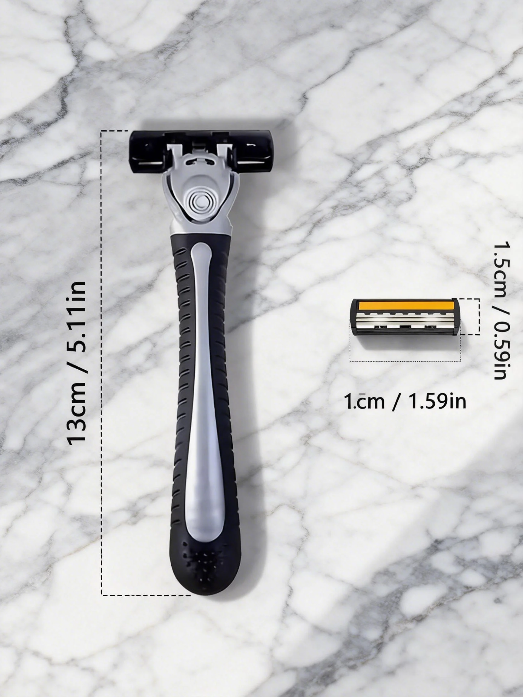 Variety Packs Skin Guard Anti-Slip Handle Replacement Triple Blades Reusable Safety Manual Razors for Men Shaving Bathing Travel