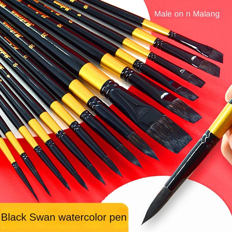 Professional 1Pcs Black Handle Round Brushes set Squirrel Hair Art Painting Brushes for Artistic Watercolor Gouache Wash Mop eva professional hair care шампунь для волос и тела солнцезащитный e line sun wash