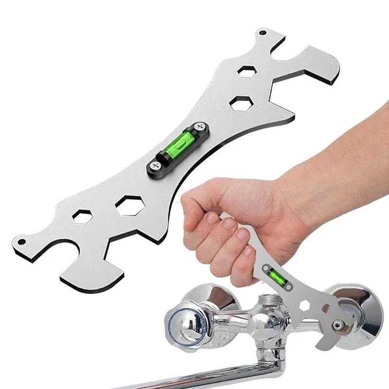 Special Wrench Tools Shower Faucet Installation Bathroom Multifunctional Level Wrench Ruler Distance Measuring Tool