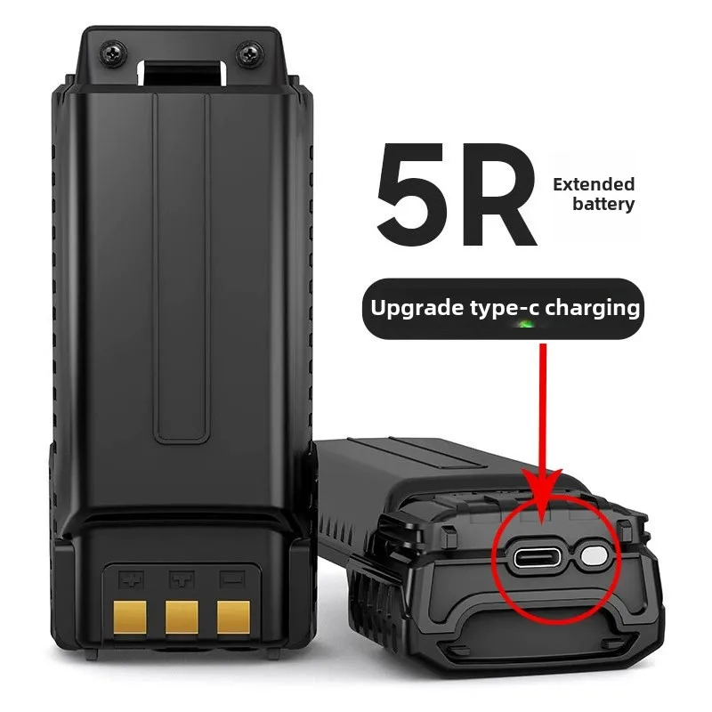 UV 5R Battery for Baofeng Walkie Talkie 1800mAh/3800mAh Li-Ion Battery USB Type C Fast Charge Upgrad BL-5 For UV-5RE UV5R BF-F8 4