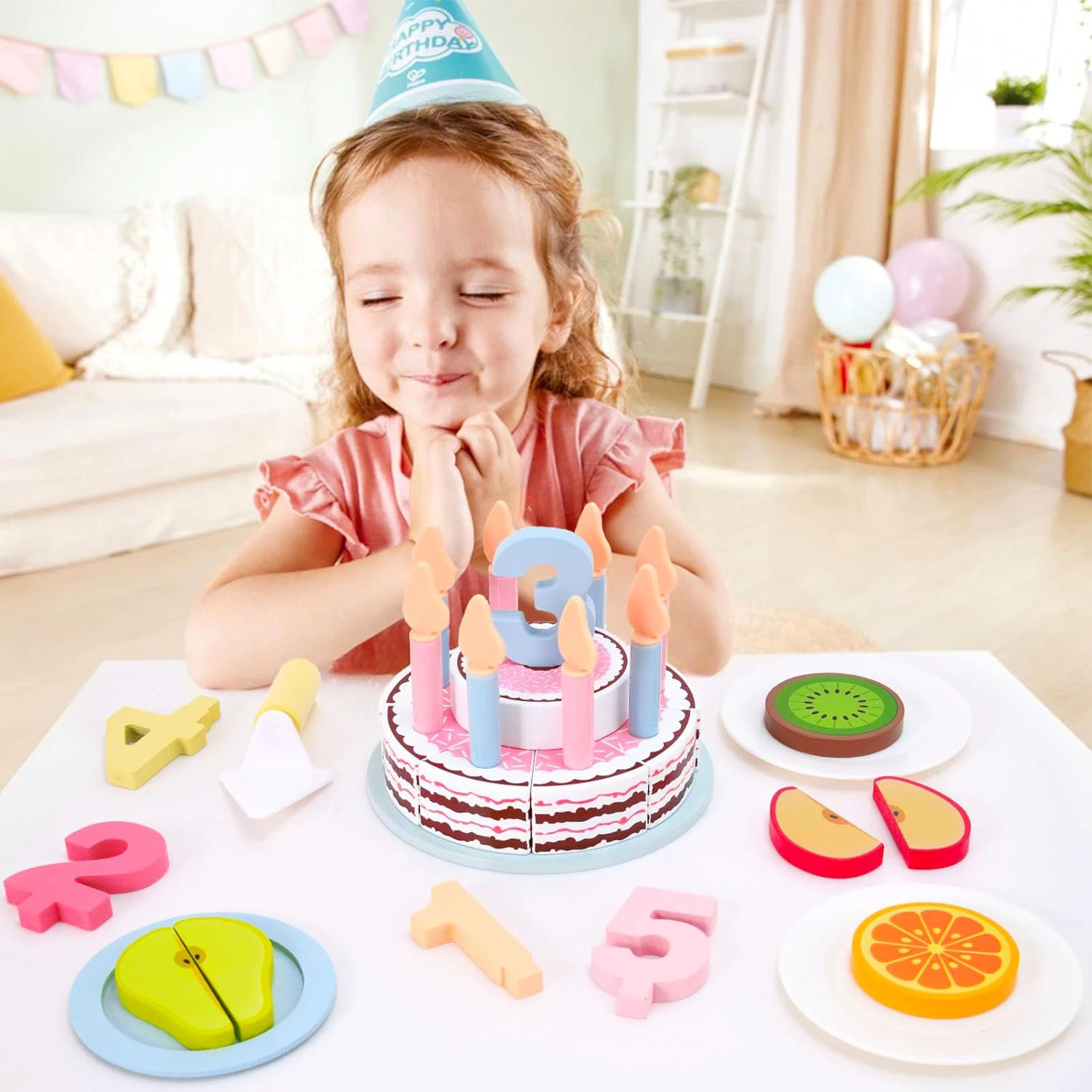 Wooden Birthday Cake & Tea Party Set