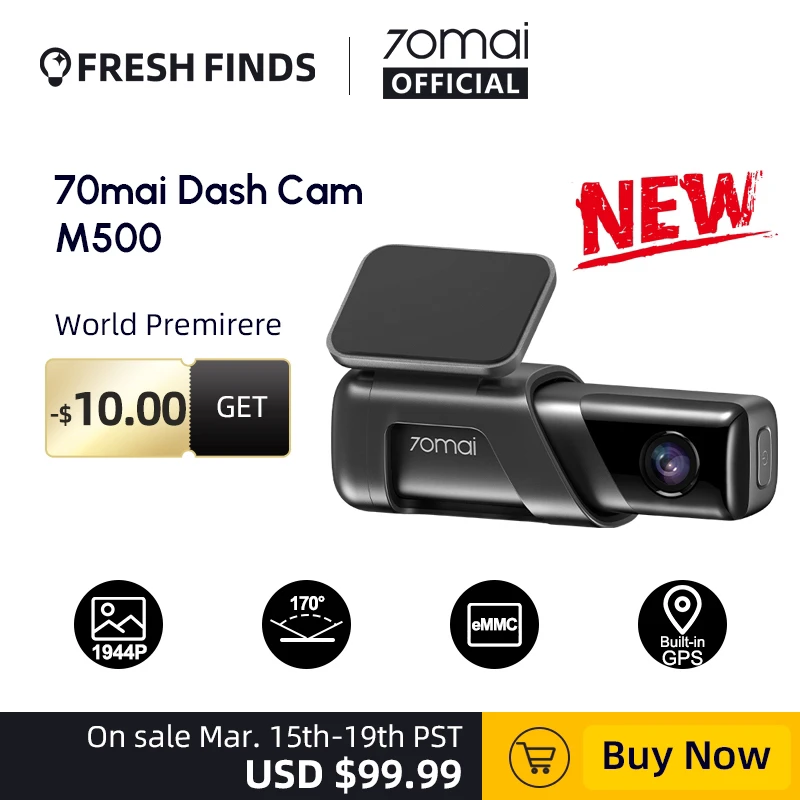 Видеорегистратор 70mai M500, 1944P, 170FOV, 70mai, встроенное хранилище - Апрельский топ товаров с Али