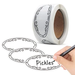 Oval Canning Labels - Blank Stickers for Food Storage and Organization (150 Pack) (Style 1)