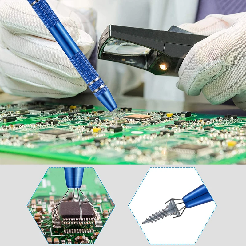 4-Claw IC Chip Extractor Remover Tool Electronic Component Precision Parts Grabber Gripper Jewelry Pick Up Nuts Switch Puller ic chip extractor