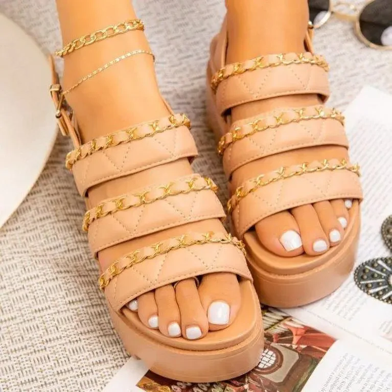 Women Sandals Fashion Platform Gladiator Sandals Open Toe Buckle Strappy Height increase Summer Women Sandalias