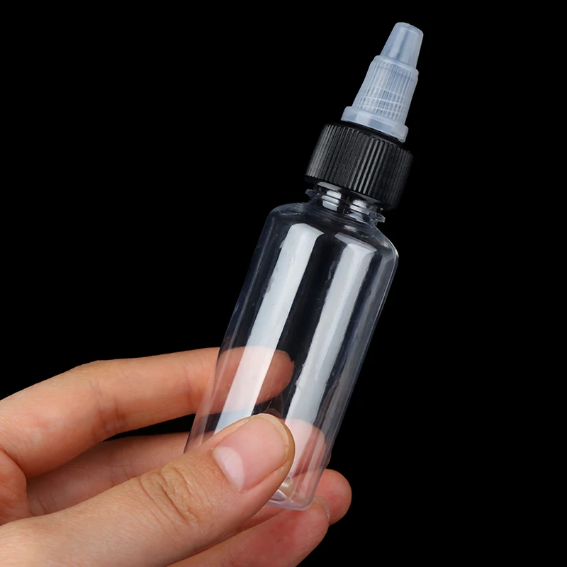 10pcs/lot 30ml Plastic PET Refillable Bottle Oil Liquid Dropper Bottles Twist Top Cap Tattoo Pigment Ink Containers