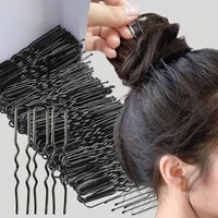 Pinces à cheveux noires en forme de U, 5/6/7cm, épingle à cheveux Invisible ondulée, coiffure, poignée en métal, Barrette, accessoires pour cheveux 3