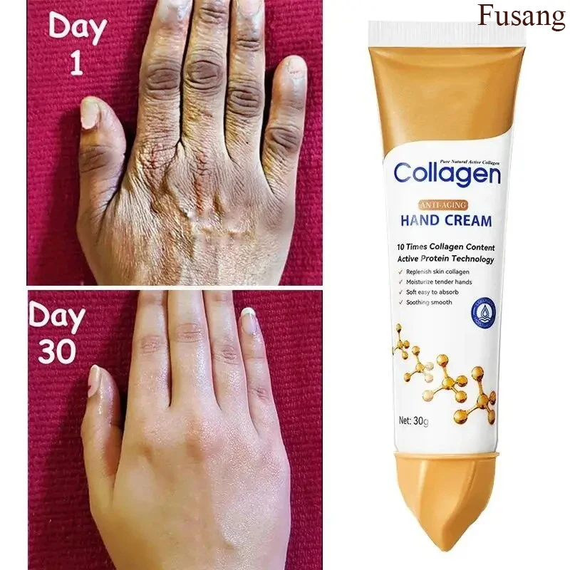 Collagen Anti-wrinkle Hand Cream Anti-Aging Repair Nourishing Exfoliating Calluses Removal Serum Whitening Moisturize Skin Care крем для рук enough w collagen vita hand cream 100мл