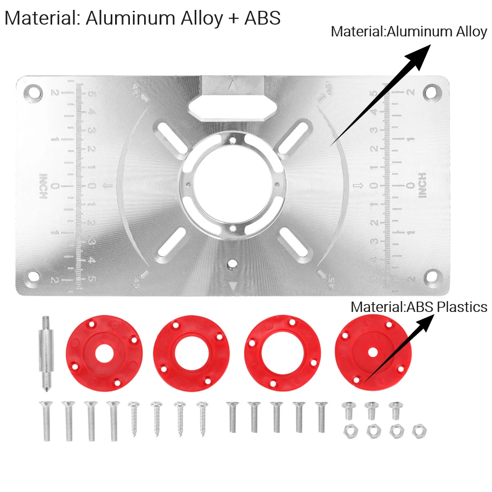 harbor freight woodworking bench Router Table Insert Plate Aluminum Trimming Machine Engraving Flip Board with 4 Rings for Woodworking wood routers for sale Woodworking Machinery