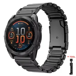 Premium Titanium and Rubber Watch Band for Garmin Fenix - QuickFit Metal Strap (BB)