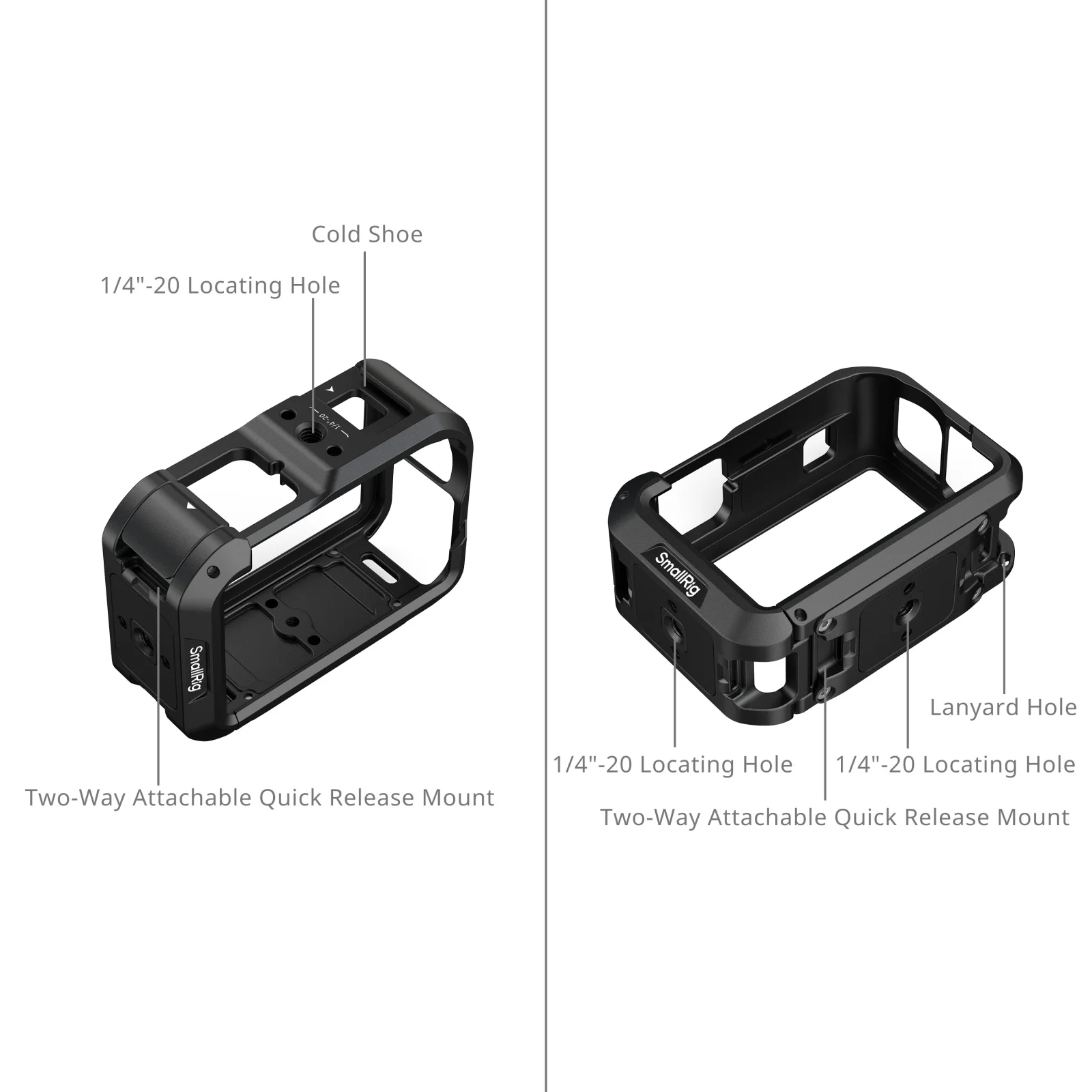 SmallRig OSMO Action 6-Käfig für DJI OSMO Action 6 Advanced Edition mit Silikon-Objektivabdeckung, Handschlaufe mit Kaltschuhhalterung – Detail 14
