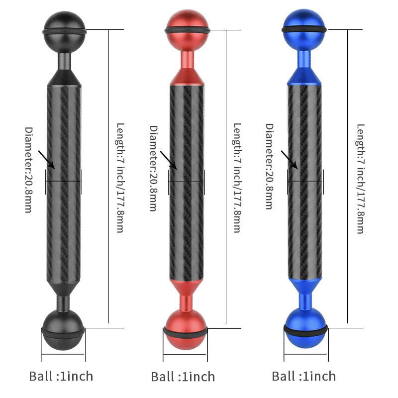 1 zoll Dual Ball Kopf Adapter Tauchen Auftrieb Arm Licht Halter Kamera Unterwasser Tablett Verlängern arm Halterung für GoPro 11 insta360 X3 – Detail 3