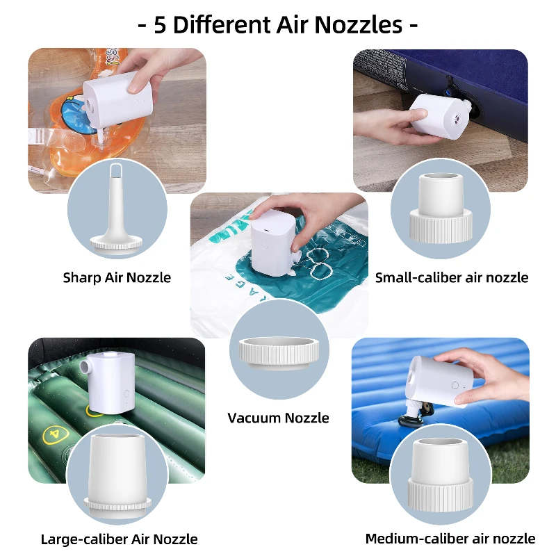Xiaomi Youpin Air Pump Wireless Air Compressor Camping Inflatable Deflate Beds Mats Swimming Ring Mini Portable Outdoor Inflator 6