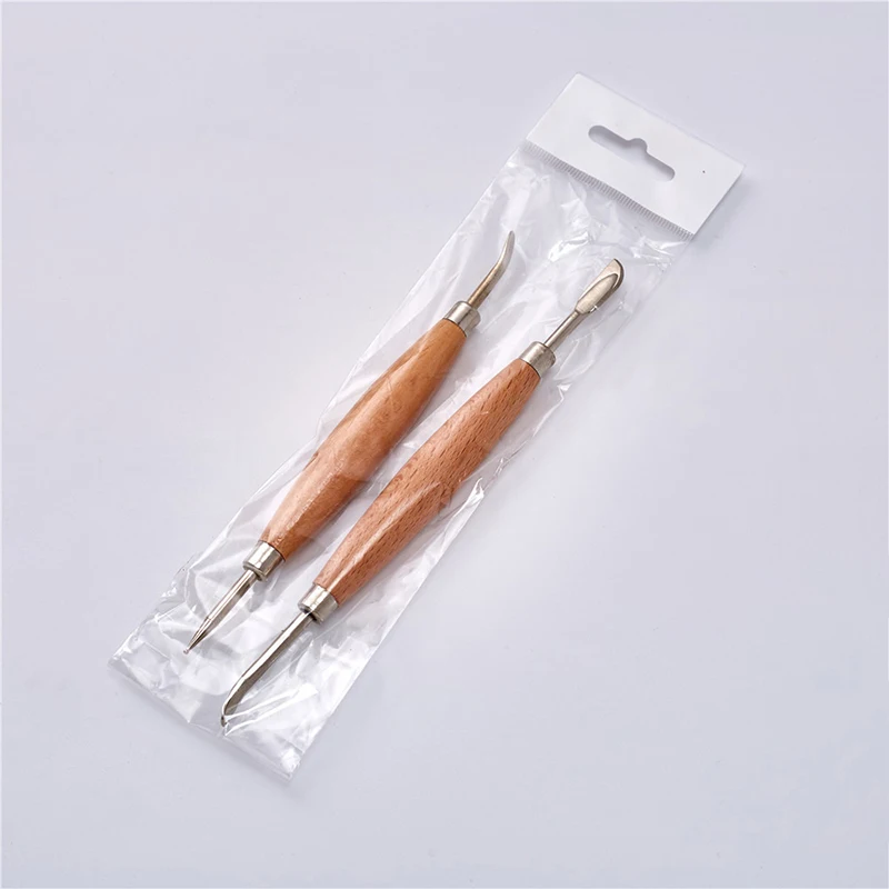 Leather Craft Tool Set Modeling Stylus Carving Tool Embossing Carving Blade Press Design 2pcs