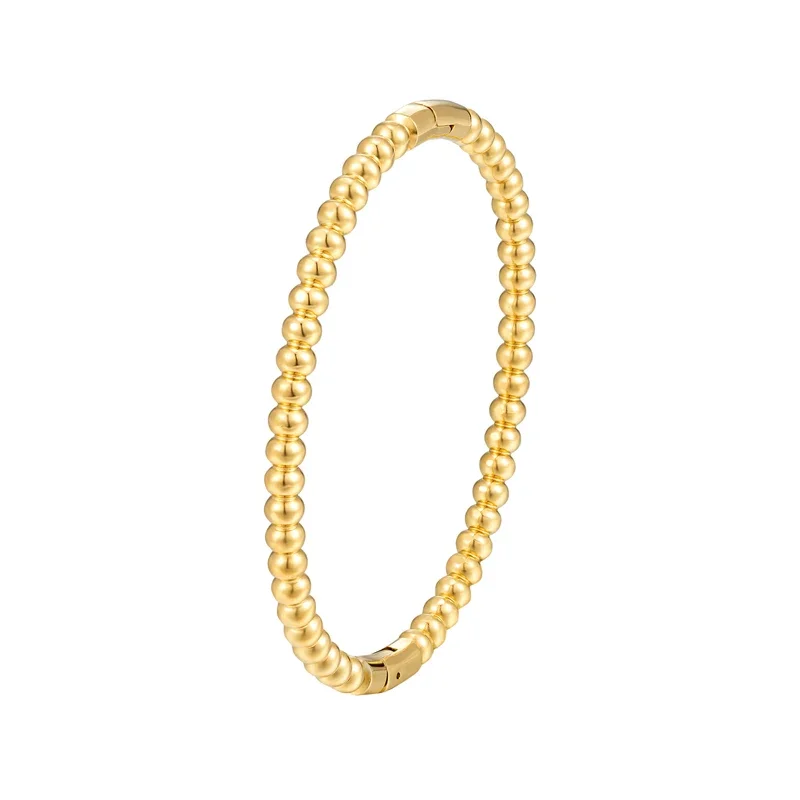 Stainless Steel Bracelet B004 Imitation Beads Shape Design Bracelet For Women Love Bangle Jewelry Gifts