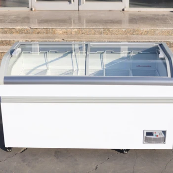 Xiangming Factory Direct Single-Temperature Vertical Meat Freezer Glass Refrigerator for Supermarket Display Horizontal Style