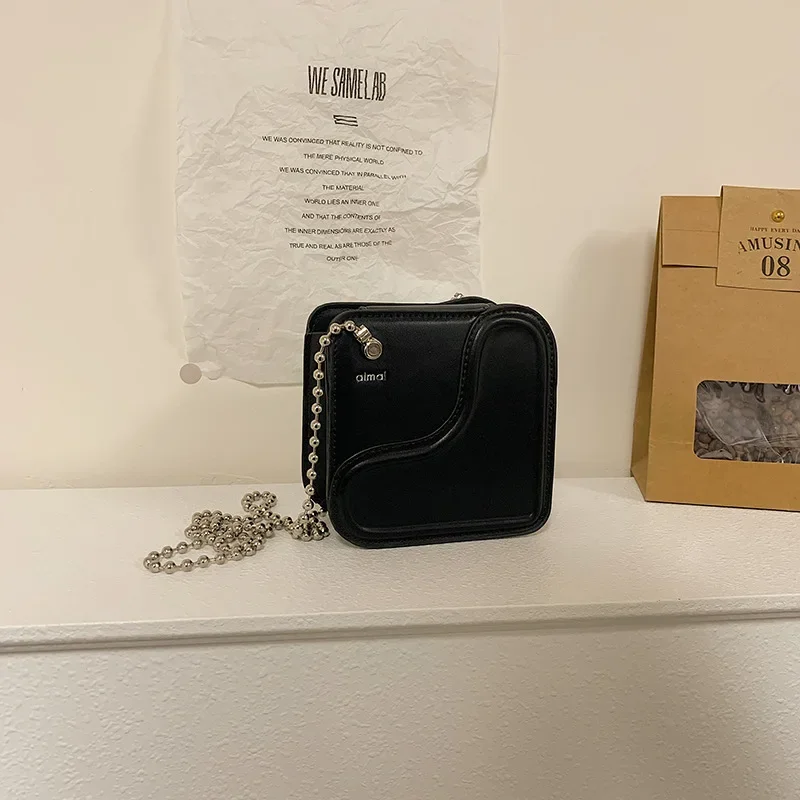 Mini Shoulder Bags New Korean Style Love Mini Square Chain Crossbody Bag Lipstick Woman Bag Casual Simple Purses and Handbags