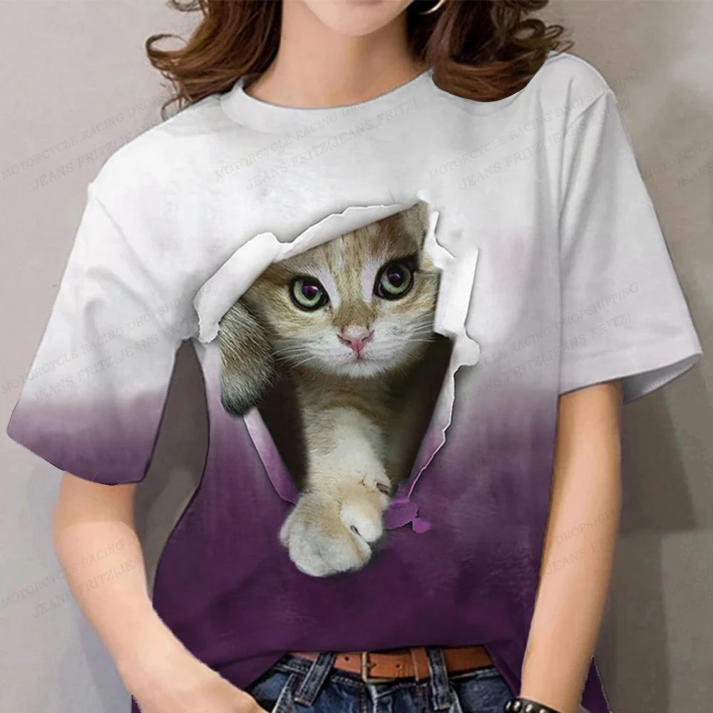 Compra online de Outono camiseta feminina kawaii gato camisola de manga  longa camisola moda streetwear pulôver senhoras t camisa para meninas roupas