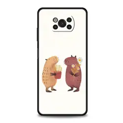 Cartoon Capybara Soft Silicone Black Phone Case for Poco X4 GT (A1)