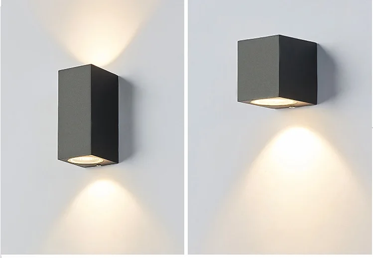 IP65 방수 실내 야외 Led 벽 조명, 다운 LED, 5 W 10W, 벽 램프 표면 장착, 큐브 정원 베란다 조명