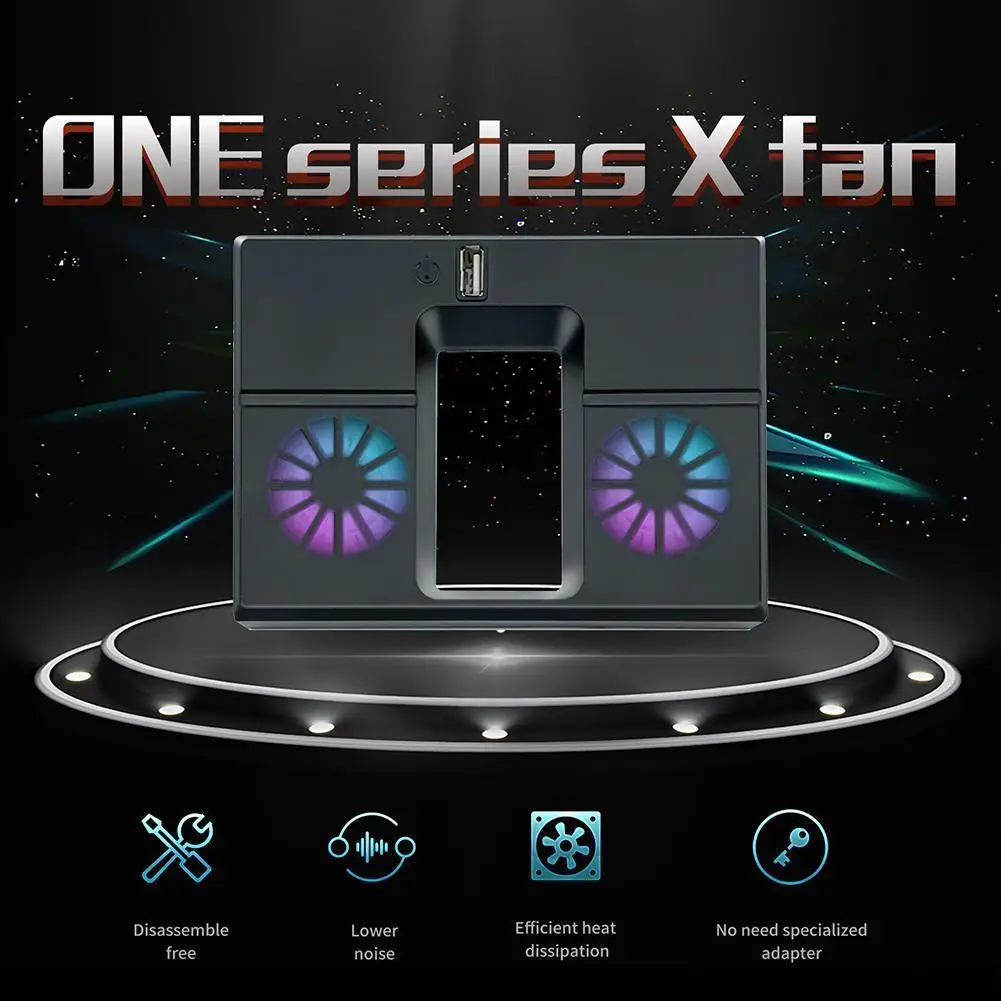Heat Dissipation Fan Vertical Cooling Fan with Dual Fans and USB Port Host Side Radiator RGB Colorful for Xbox Series X Console