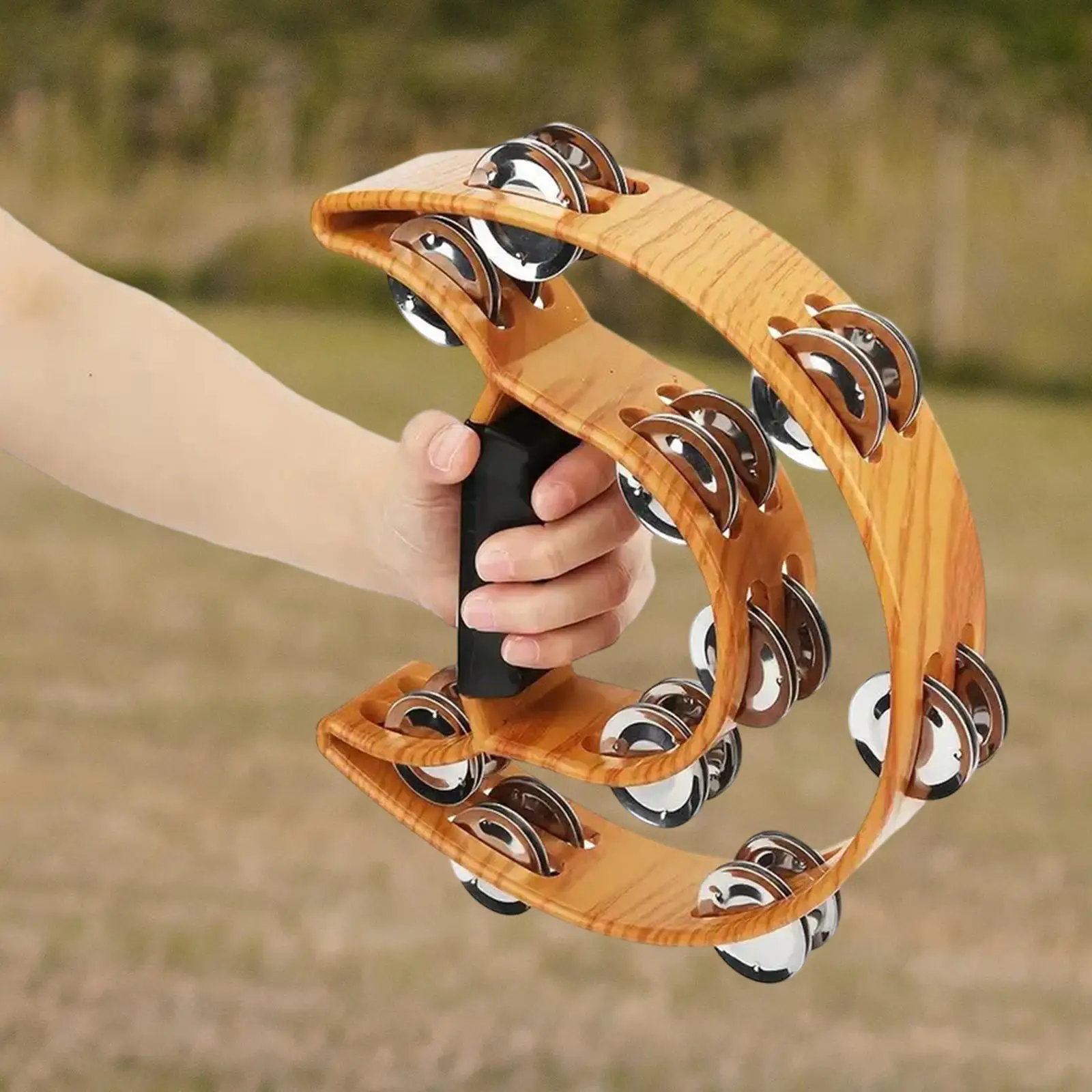 더블 로우 벨 메탈 탬버린 휴대용 타악기 드럼 경량 음악 악기 어린이 성인 댄스..