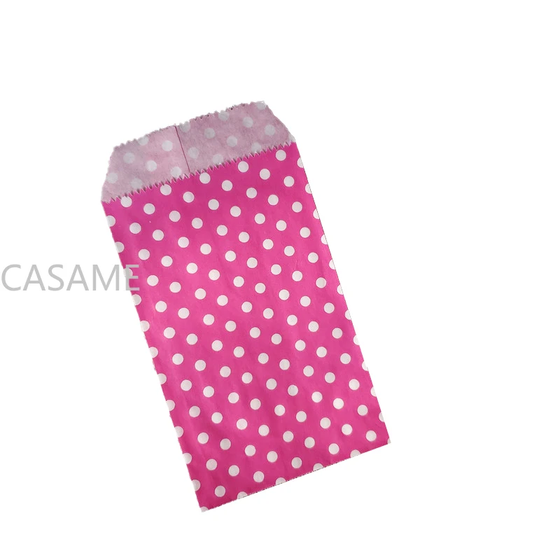 thumbnail image 1 of 10 uds./25 uds./50 uds. Bolsas pequeñas tipo saco con lunares, bolsas de papel kraft, para invitaciones, tarjetas de felicitación, bolsas de papel para regalo, 1 of 5
