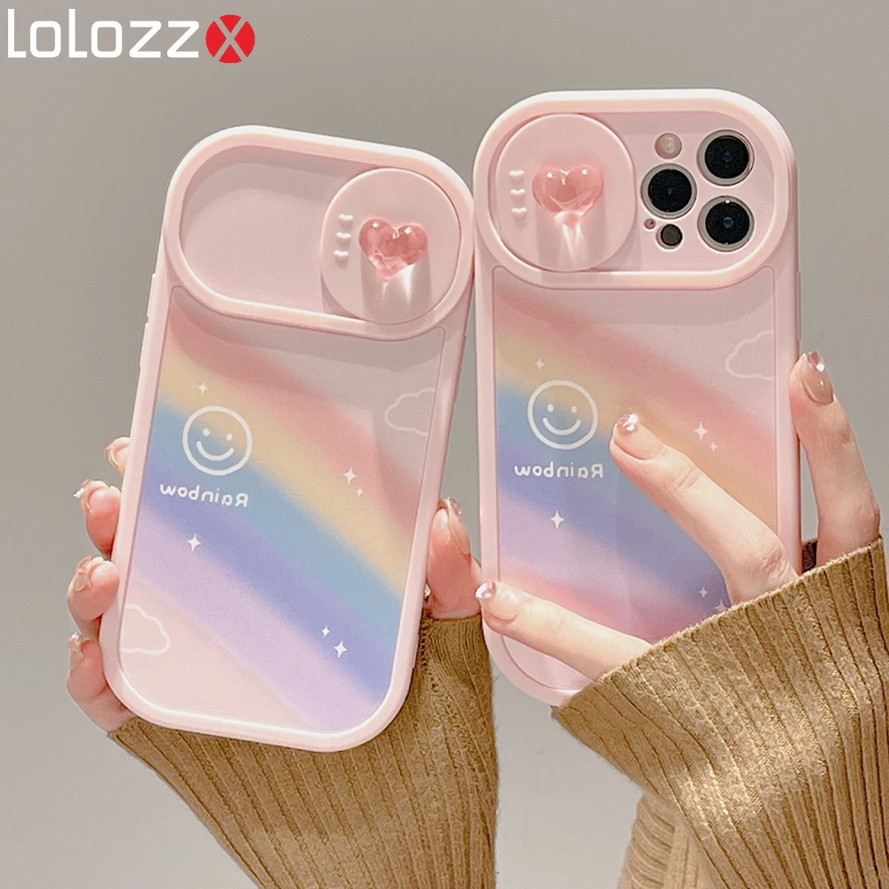 Cute Love Leather Coque Funda Phone Case For Iphone 13 11 12 Pro Max X Xr  Xs 7 8 Plus Lens Protection Cover Shockproof Cases - Mobile Phone Cases &  Covers - AliExpress