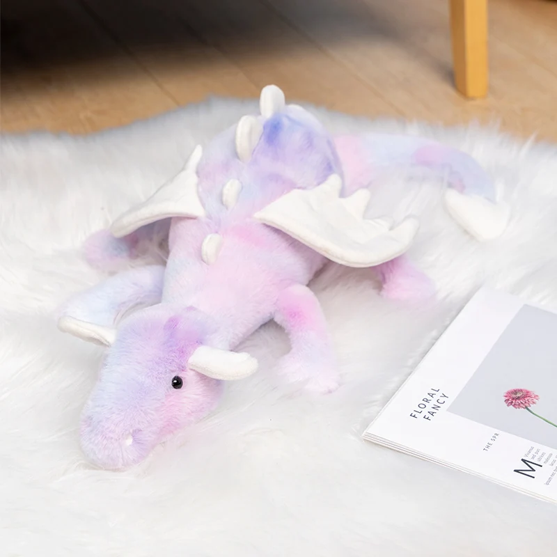 thumbnail image 1 of Peluche de dragón de nieve suave de 50 a 100 cm, dinosaurio de peluche, muñeco de peluche flocado, regalo para niños, 1 of 5