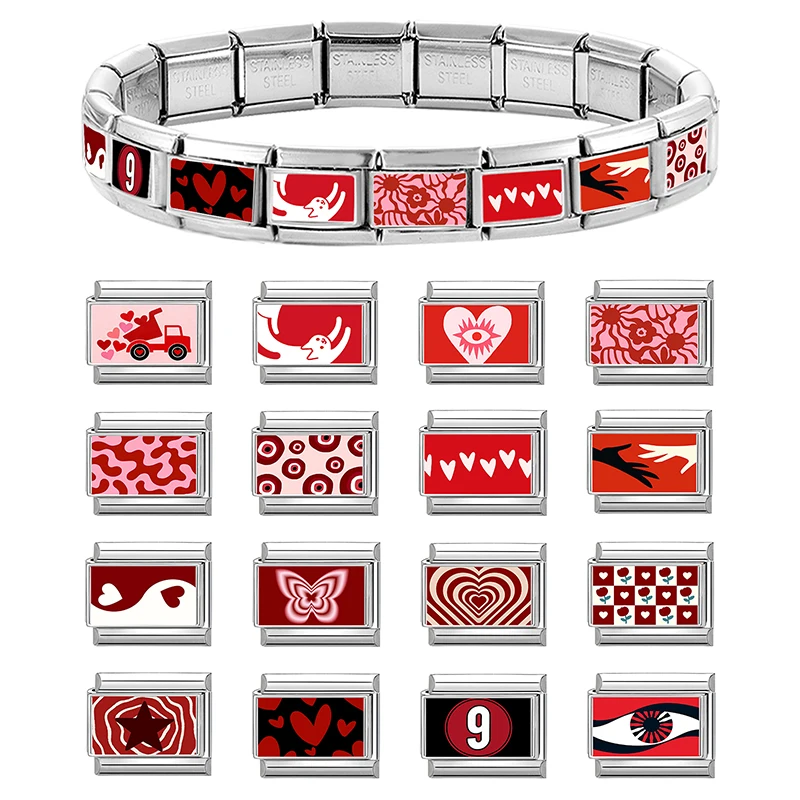 Red Series 9mm Stainless Steel Bracelet
