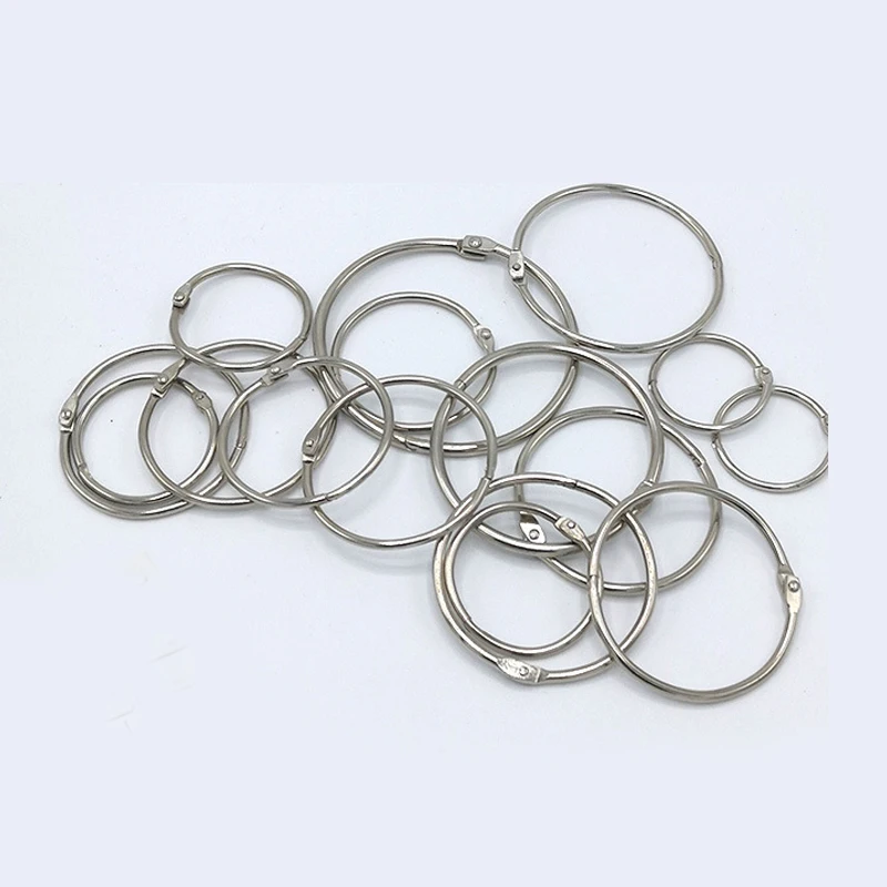 100 Stuks Metalen Ringband Diy Albums Cirkel Losbladige Boek Hoepels Opening Kantoor Binding Benodigdheden Fotoalbum 15/20/25/30/35/43Mm