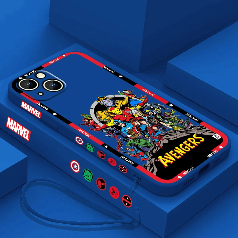 thumbnail image 1 of Marvel Avengers Poster Phone Case para Apple iPhone 15 14 13 12 11 Pro Max Plus 8 7 SE Liquid Left Rope Capa Cover, 1 of 5