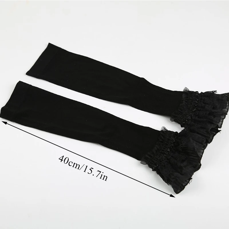 Fingerless Gloves Arm Sleeves Women Long Elastic Arm Sleeve Fingerless Driving Gloves Sexy Lace Arm Cover Sun Protection Wrist Sleeve Comfort Soft Mittens